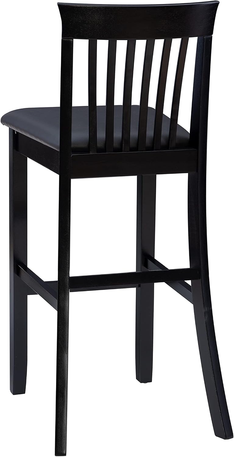 Linon Torino Collection Craftsman Counter Stool, 17.25"W x 19.5"D x 37"H, Black