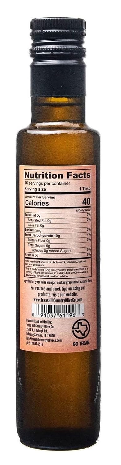 White Lemon Balsamic Vinegar - Gourmet Barrel Aged Infused Balsamic Vinegar - Great for Dressing Dipping Glazing - No Artificial Flavors or Added Sugar - Made in Texas (8.5 oz)