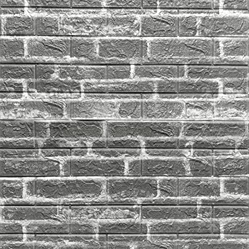 3D Self Adhesive Foam Wall Panels, 10 Tiles Cover 57 sq feet, Peel and Stick Brick Wallpaper for Living Room Bedroom Wall Decoration
