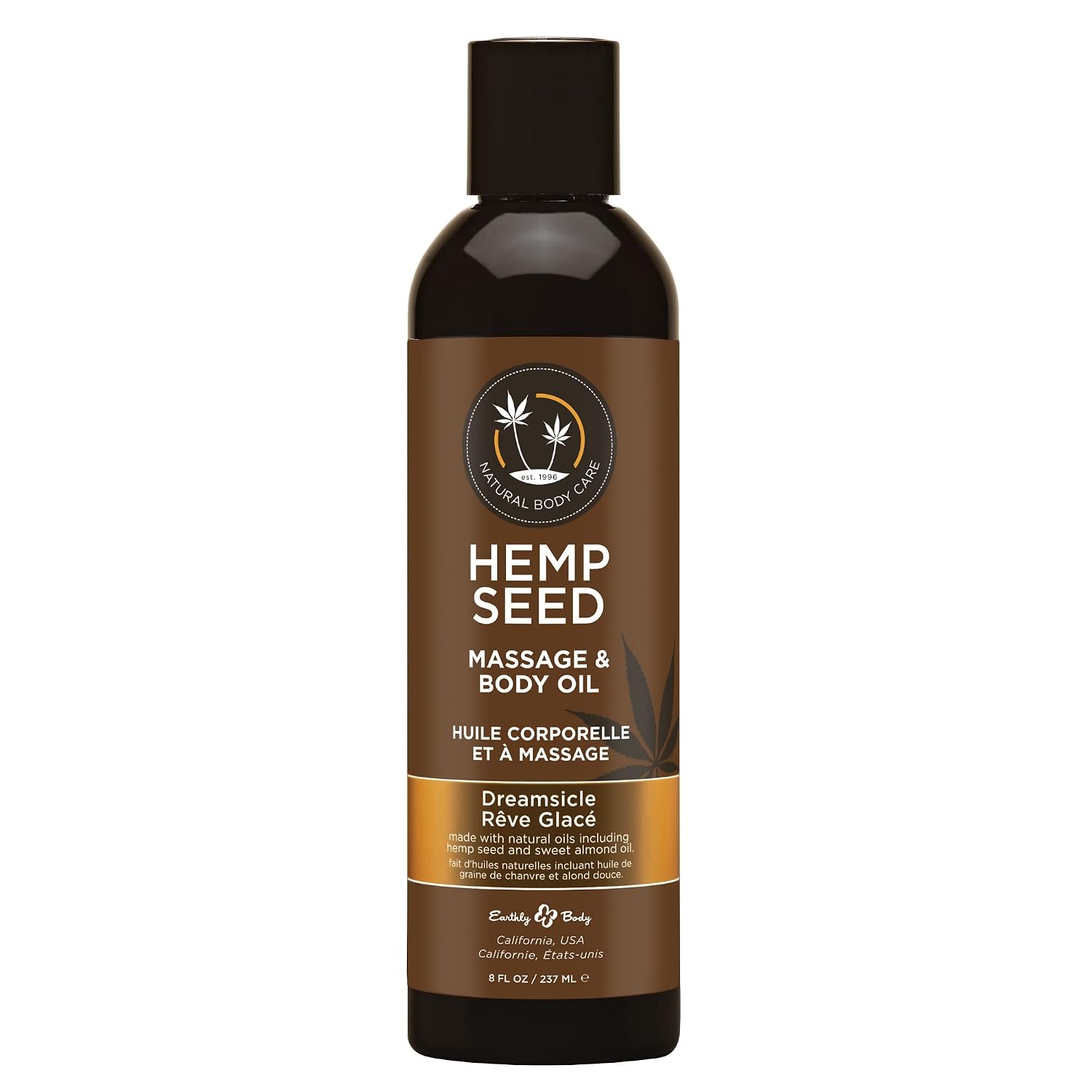 Hemp Seed Massage & Body Oil - 8 fl. oz. - Nourishing, Moisturizing Massage Oil - Hemp Seed, Apricot, Grapeseed & Sweet Almond Oil - Vegan & Cruelty Free