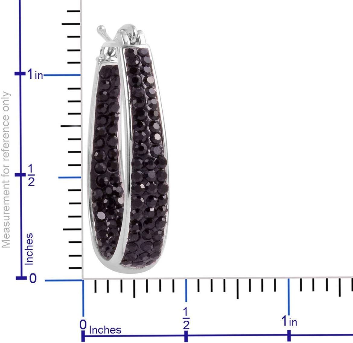 Shop LC Crystals Inside Out Hoop Hoops Earrings Platinum Plated Fashion Jewelry Unique Birthday Gifts for Women