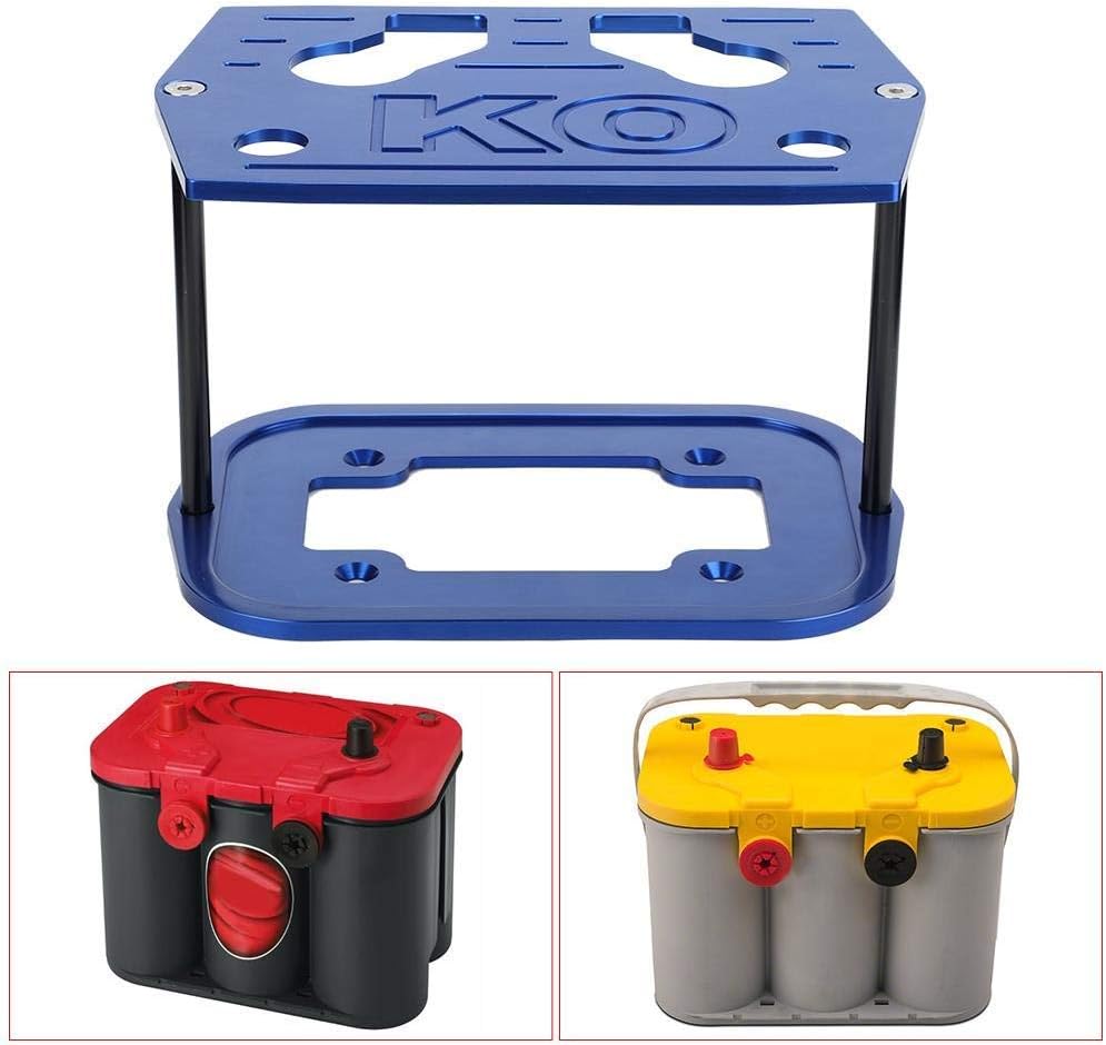 Aramox Stainless Steel Battery Tray for Group 34 & 78 Batteries - Red, Yellow & Blue Tops