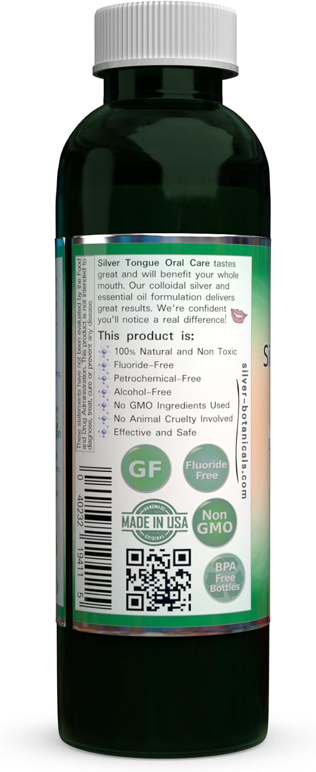 Silver Tongue Oral Care - All Natural Colloidal Silver Mouthwash, 16 oz.