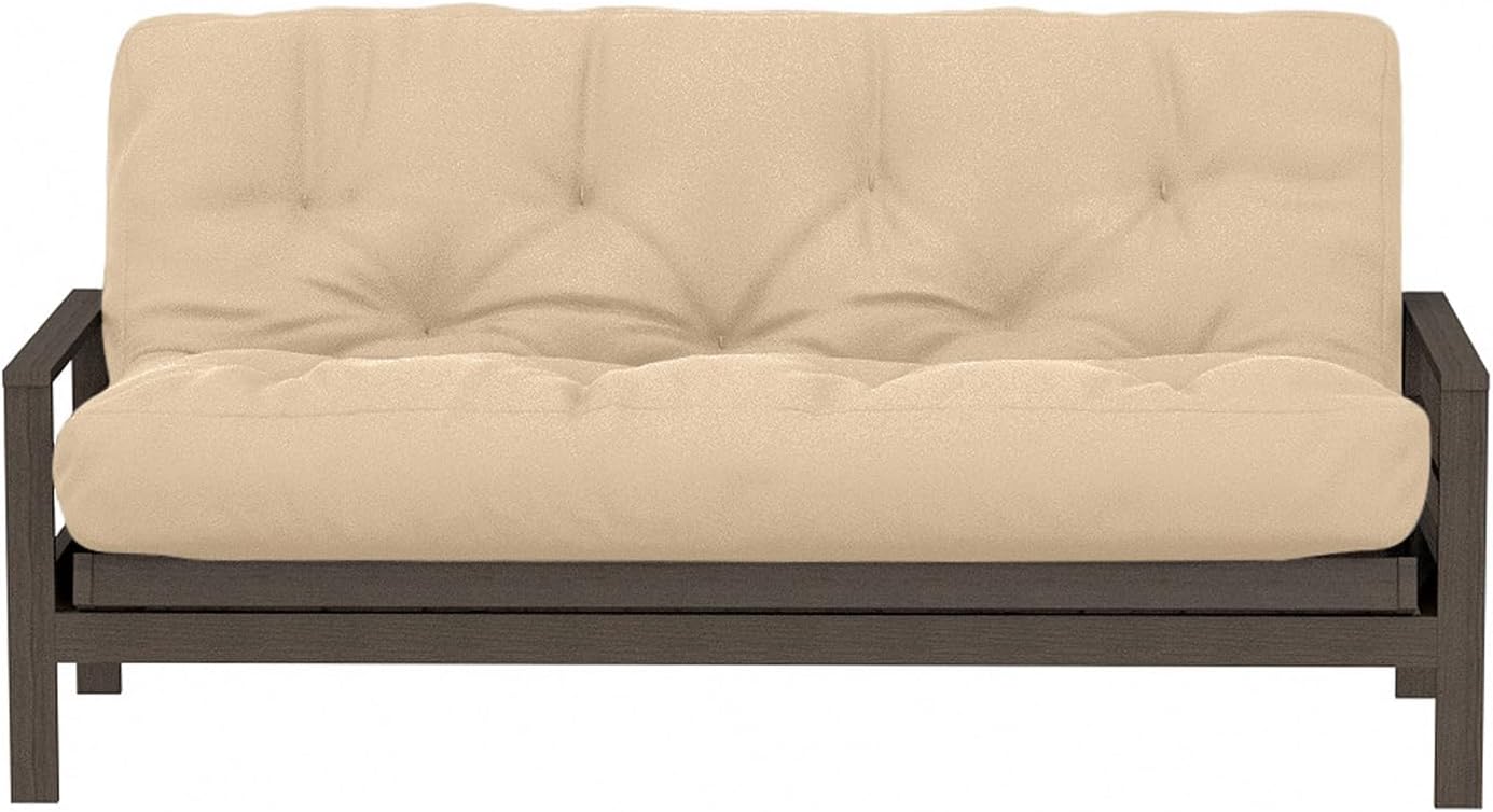 Royal Sleep Products by The Futon Factory 8 inch Memory Foam Futon Mattress - Khaki Cover - Queen Size - CertiPUR Certified Foams - Made in The USA (Frame Not Included)