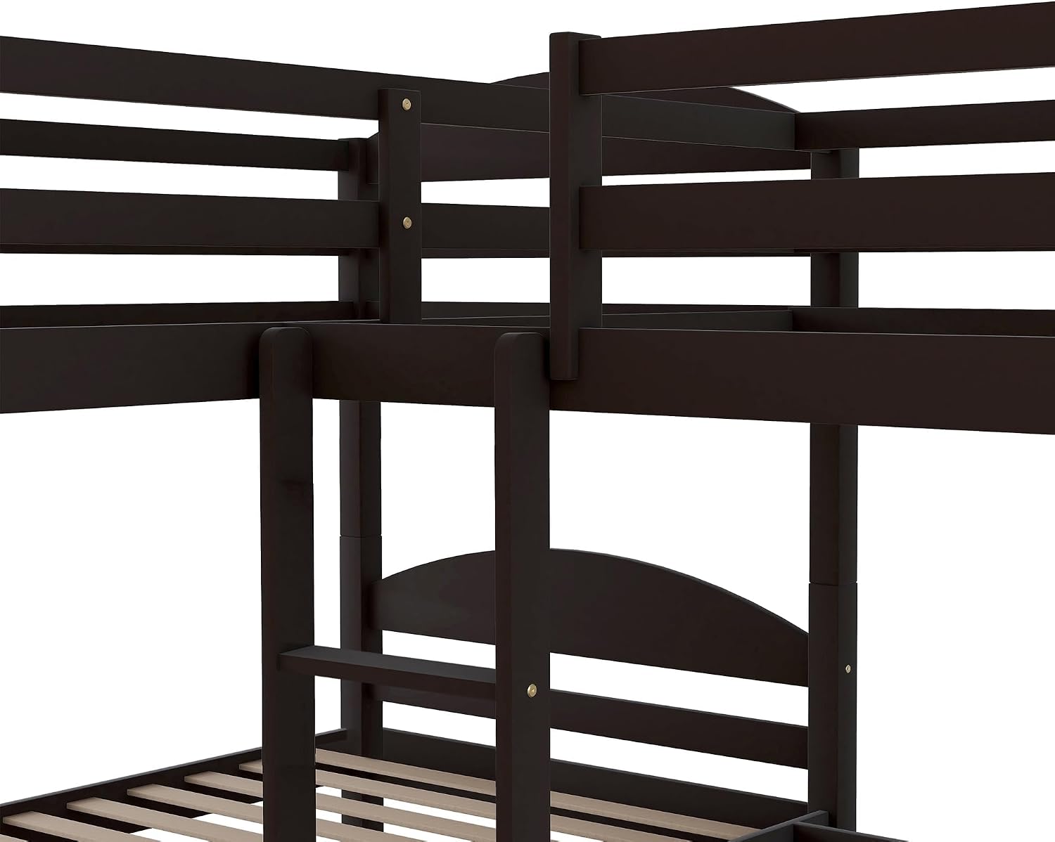 Harper & Bright Designs Twin L-Shaped Bunk Bed with Trundle, Can be Divided into Two L-Shaped Beds, No Spring Box Needed (Grey)