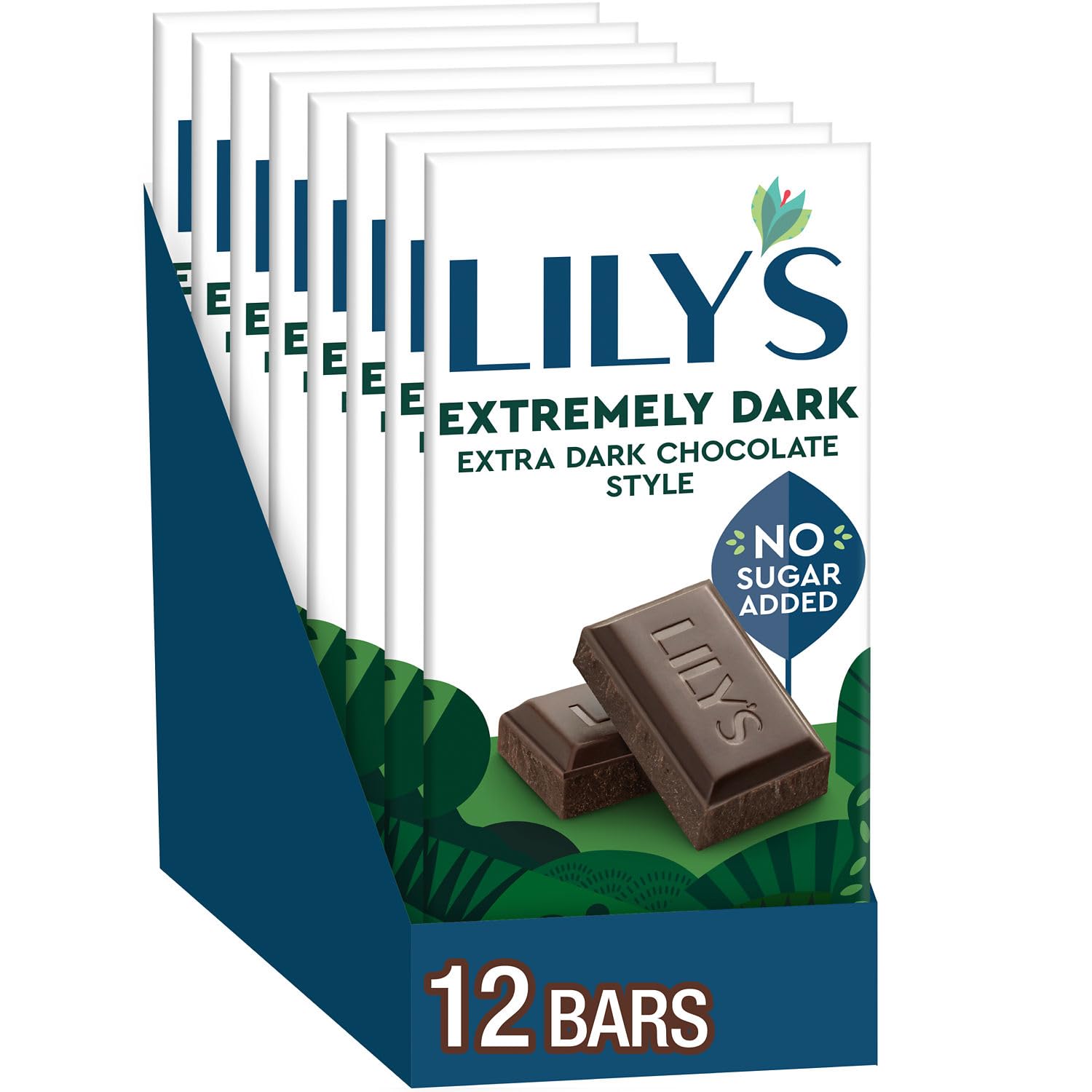 LILY'S Almond Dark Chocolate Style No Sugar Added, Sweets Bars, 3 oz (12 Count)
