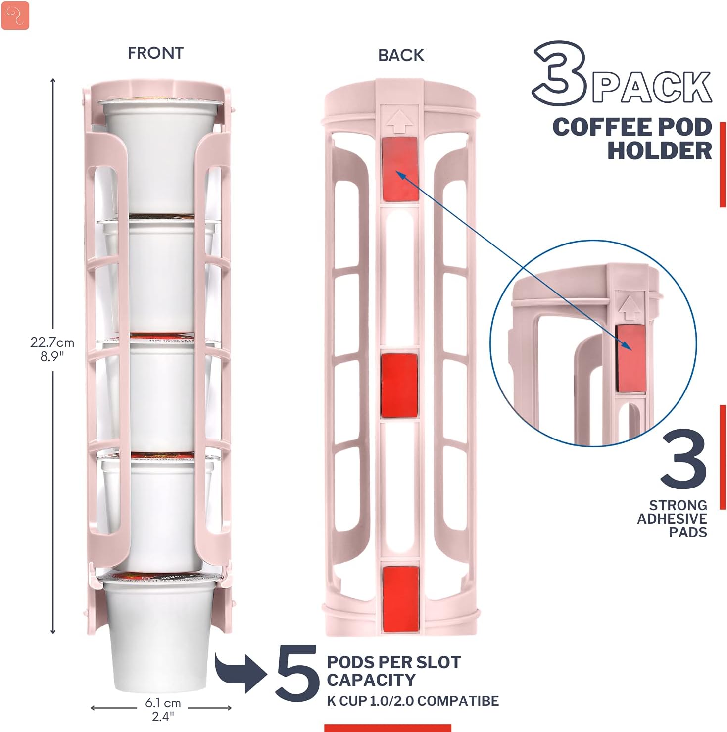 STORAGENIE Coffee Pod Holder for Keurig, Stores 10 Pods