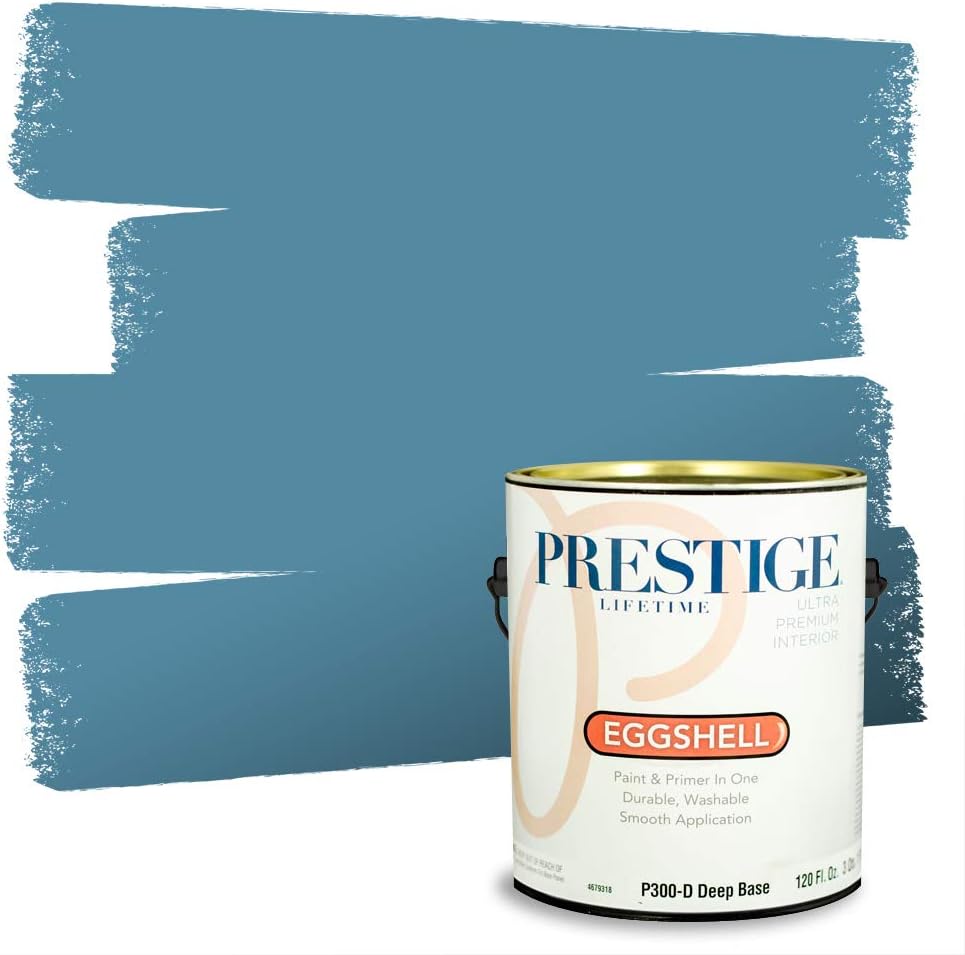 Prestige Paints E400-P-SW6506 Exterior Paint and Primer in One, 1-Gallon, Satin, Comparable Match of Sherwin Williams Vast, 1 Gallon, SW45-Vast Sky