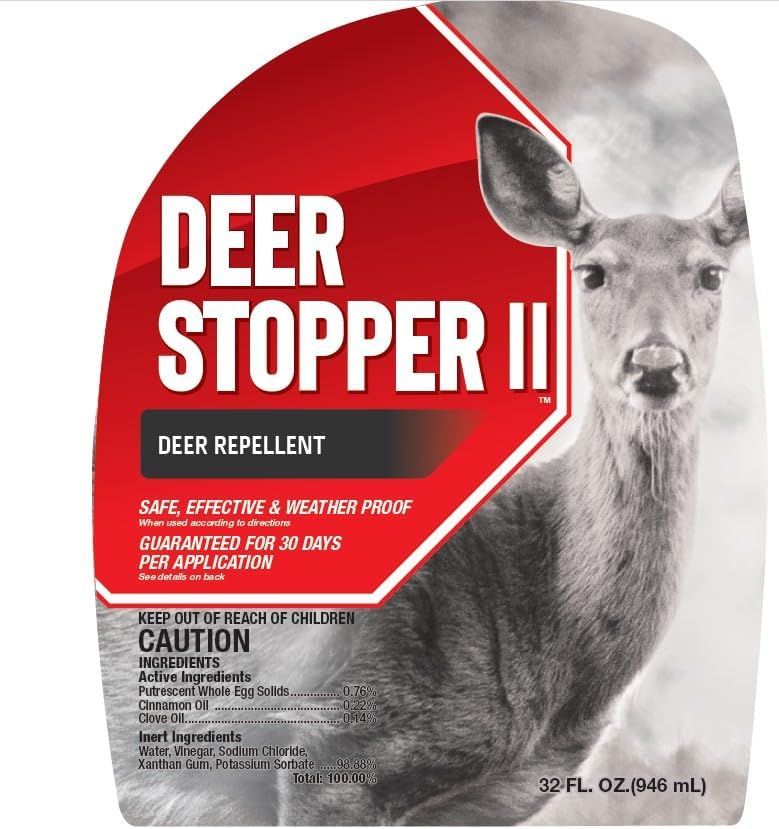 Deer Stopper II - Moose, Elk & Deer Repellent Spray for Gardens