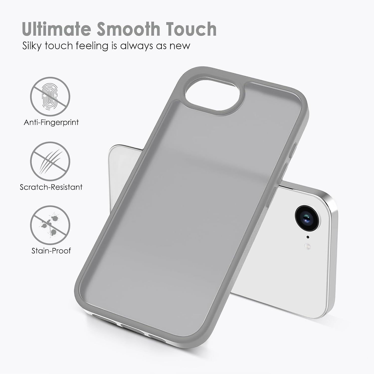 TENOC Phone Case Compatible with iPhone SE (2nd 2020 and 3rd 2022 Generation) & iPhone 7 & iPhone 8, Clear Case Shockproof Protective Bumper Slim Cover for 4.7 Inch