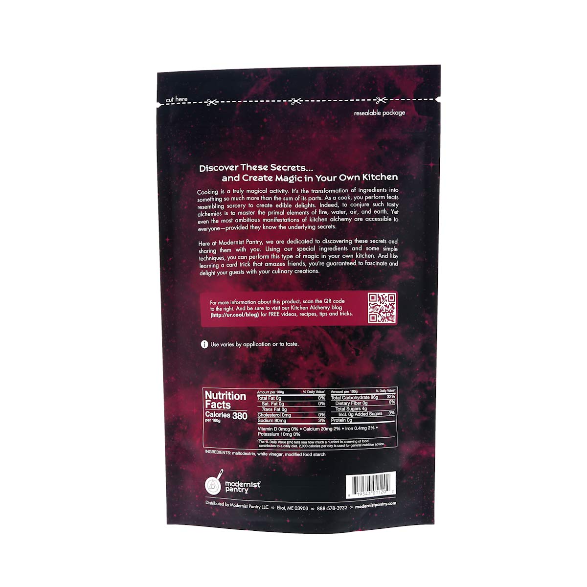 Distilled White Vinegar Powder Gluten-Free Vegan OU Kosher Certified - 400g/14oz