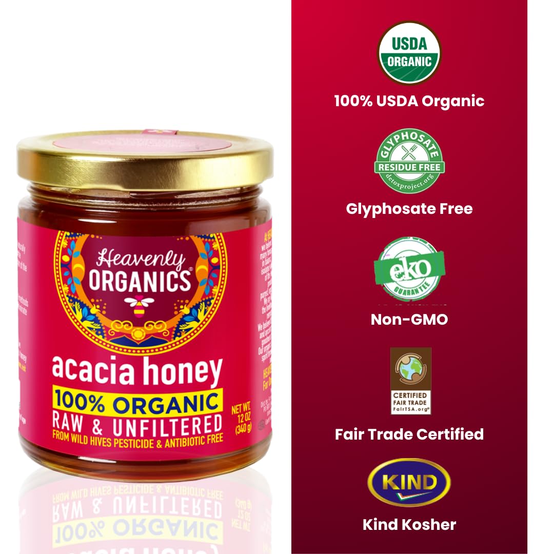 Heavenly Organics Organic Wild Forest Raw Neem Honey - 12 oz