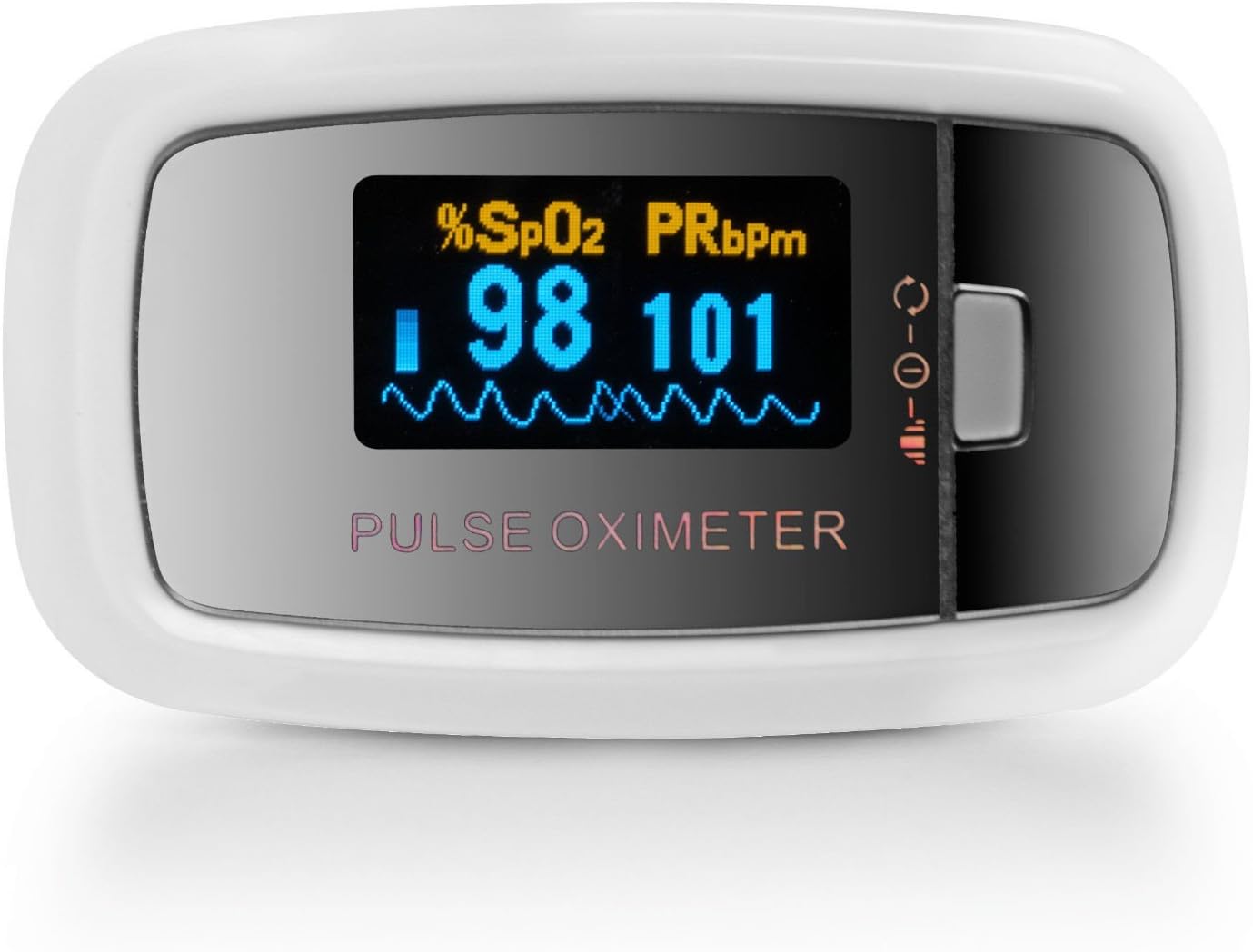AccuMed CMS-50D1 Fingertip Pulse Oximeter Blood Oxygen Sensor SpO2 for Sports and Aviation. Portable and Lightweight with LED Display, 2 AAA Batteries