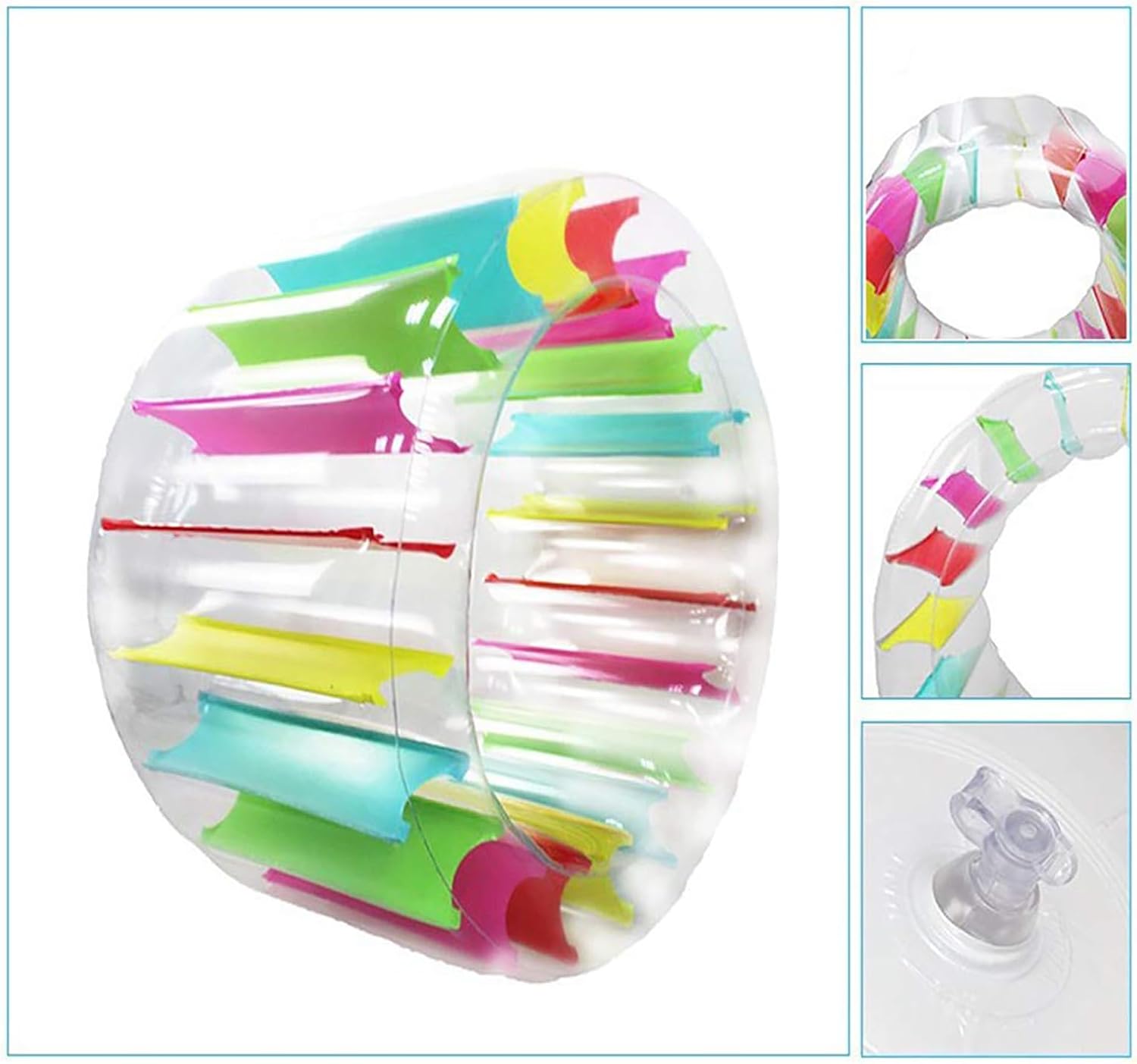 MorTime Inflatable Roller Float, 40'' Colorful Water Wheel, Swimming Pool Roller Toy for Kids and Adults Outdoors