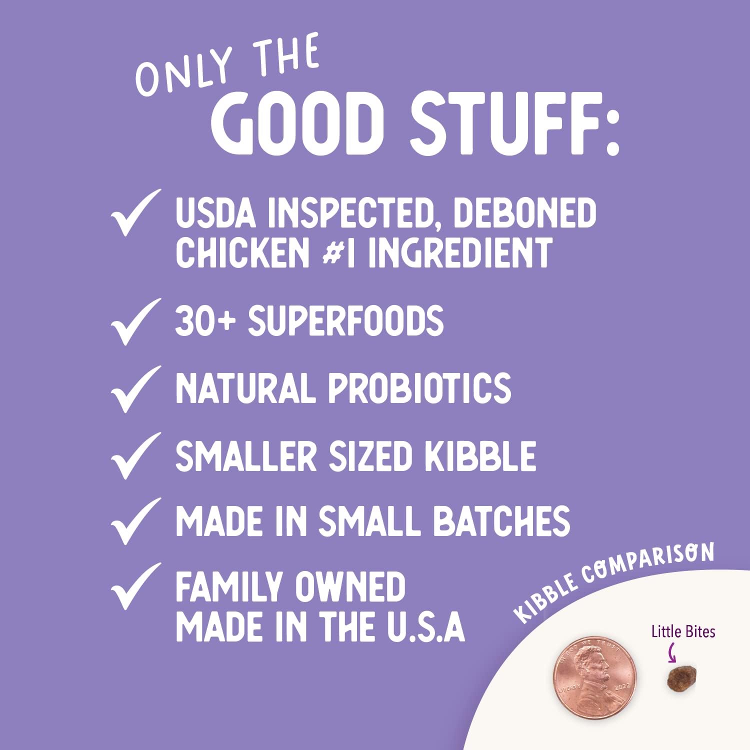 Health Extension Little Bites LITE Dry Dog Food, Chicken & Brown Rice for Toy and Small Breeds, Supports Healthy Weight, with Probiotics & Superfoods for Digestion & Coat Health, 4 lb Bag