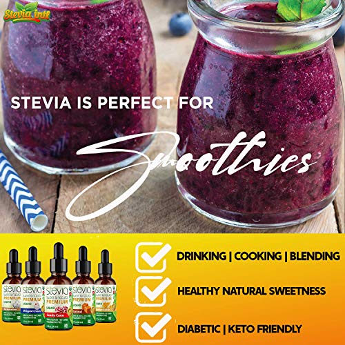 Stevia Intl - (Pack of 5) Wonka Land Bundle. Stevia Liquid Drops with 5 Flavors. All Naturally Sweet, Non-Bitter, No Sugar Added, 0 Carb, 0 Calorie
