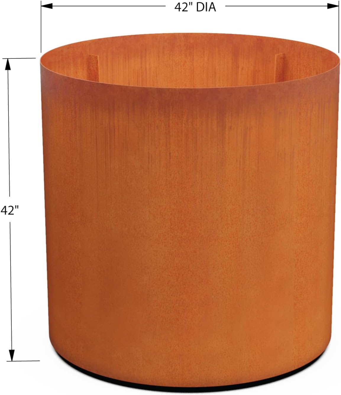 Plantercraft Large Round Planters for Outdoor Plants - 24 Inch Corten Steel Planter for Patio