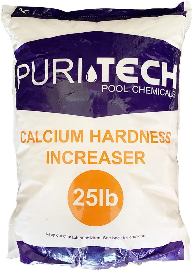 Puri Tech Pool Chemicals Calcium Hardness Increaser Plus – Increases Calcium Hardness Levels & Helps Prevent Corrosion and Staining - 94% Calcium Chloride– 25 lb