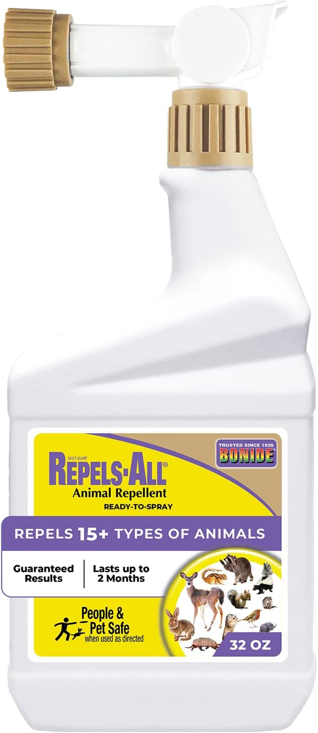 Bonide Repels-All Animal Repellent, 32 oz Ready-to-Spray | Outdoor Pest Garden, Deer & Rabbit Control, People & Pet Safe