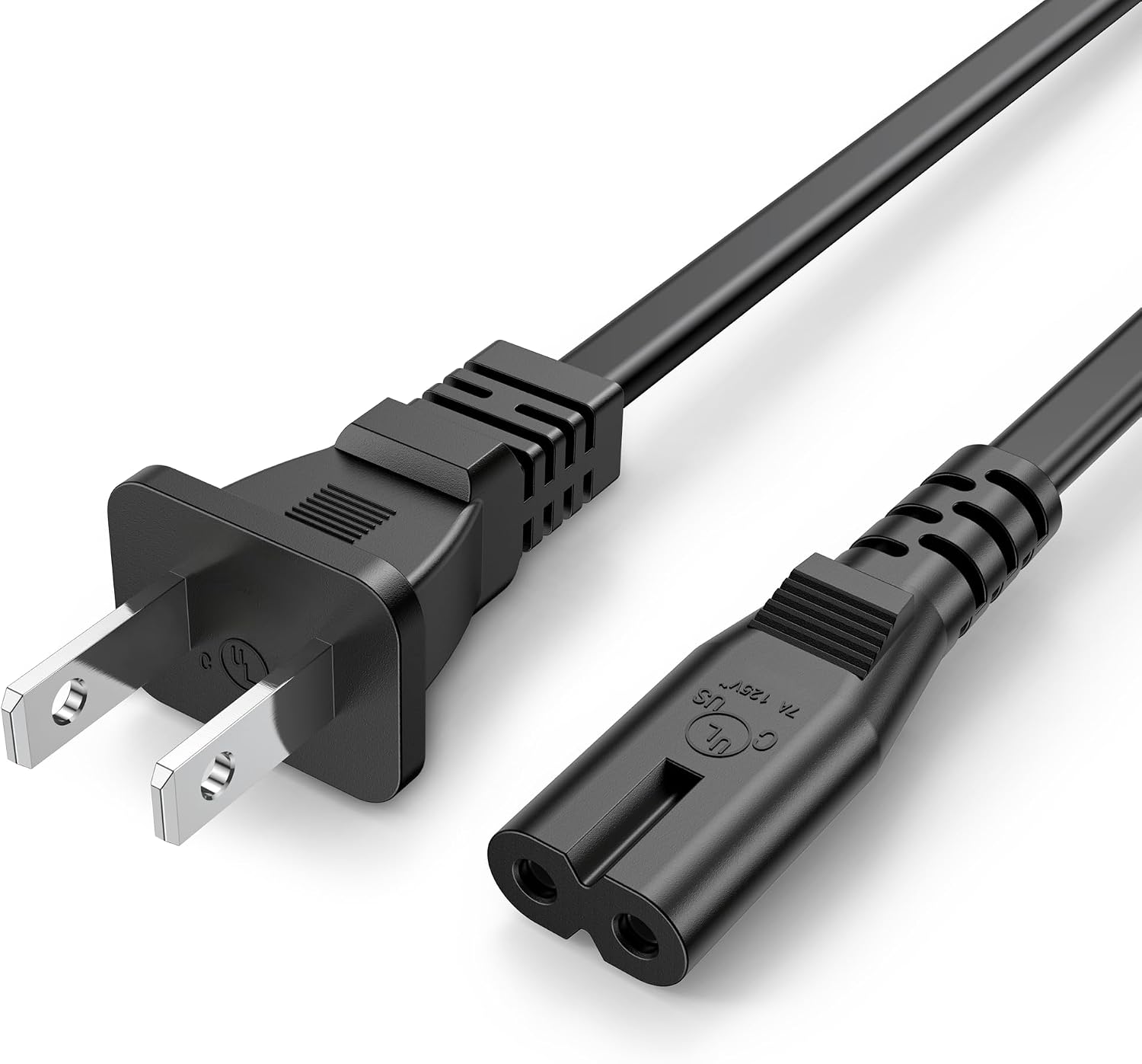 AC Power Cord for Sony PS5/PS4/PS3 Slim, Xbox Series S/Series X, Xbox One S/One X, 2 Prong C7 Universal TV Power Cable Replacement