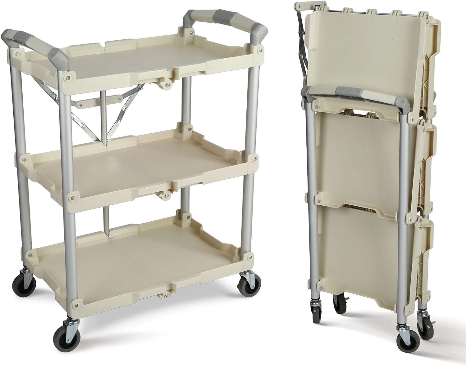 Olympia Tools 85-188 Pack-N-Roll Folding Collapsible Service Cart, 150LB Capacity, Black