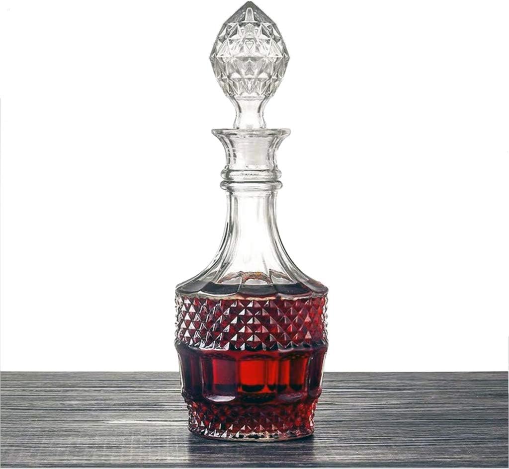 MDLUU Liquor Decanter, Glass Decanter Bottle with Airtight Stopper, Wiskey Vodka Bourbon Decanter for Gift, Home, Bar, Party Decor, 27oz/800ml Clear