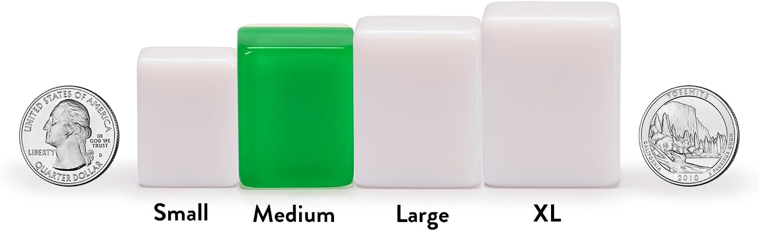 Yellow Mountain Imports Classic Chinese Mahjong Game Set, Emerald with 148 Medium-Size Translucent Green Tiles and Wooden Case