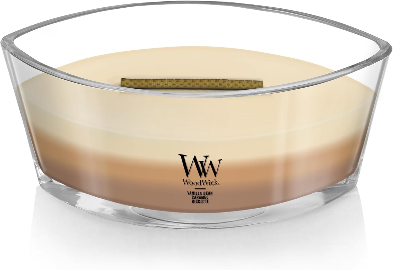 WoodWick Café Sweets Trilogy Holiday Candle Gifts for Women and Men, 9.7 oz Medium Hourglass Trilogy Candle with Crackling Wick