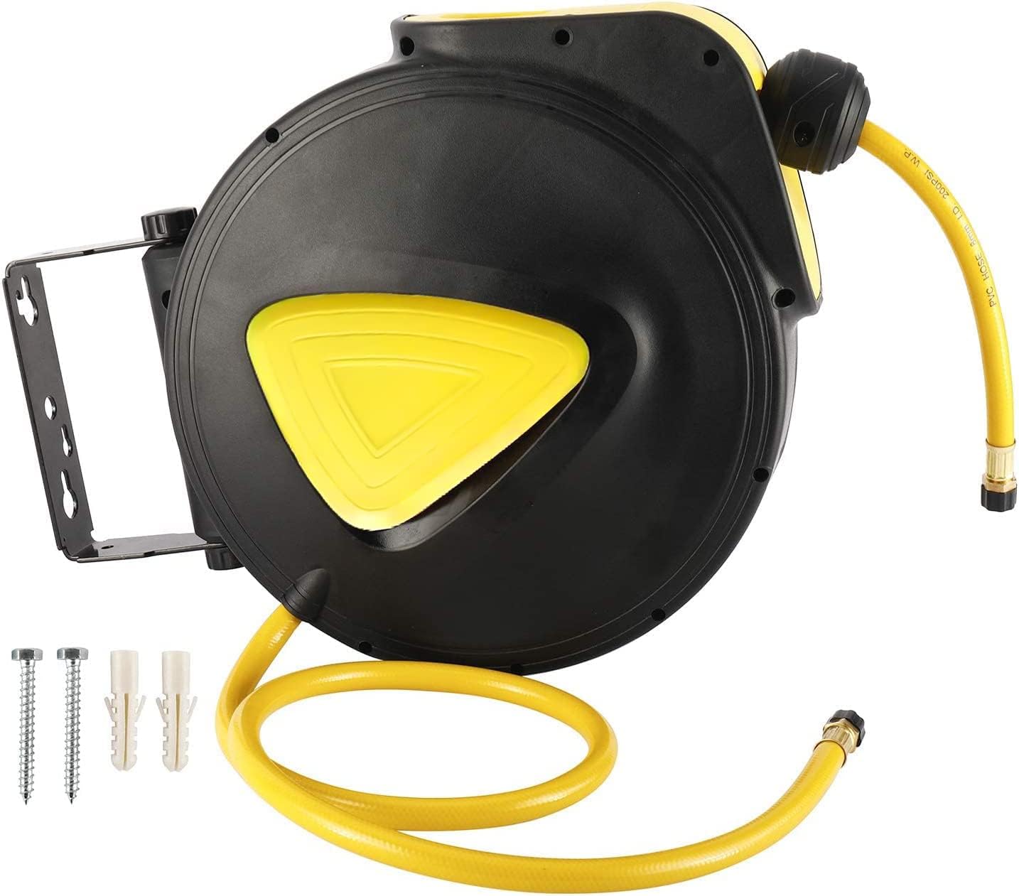 Retractable Air Hose Reel 5/16 in. x 33' ft Hose Wall Mount Tool 180 Degree Rotation