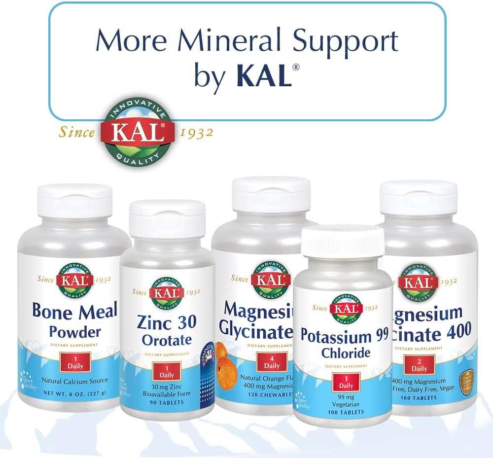 KAL Calcium Citrate Supplement with Vitamin D3 - 1000 IU Vitamin D3, Healthy Bone & Muscle Function Support for Men and Women, Quick Dissolving Tablets - 180 Count Tablets