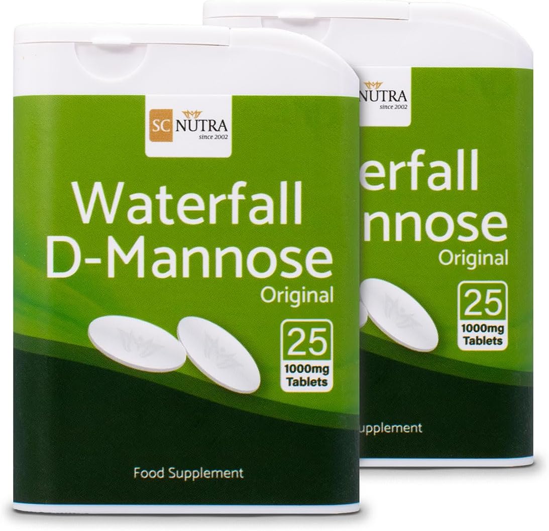 D-Mannose Tablets 1000mg - Waterfall D-Mannose sourced Naturally from Birch - 50 Tablets - SC Nutra (Sweet Cures)