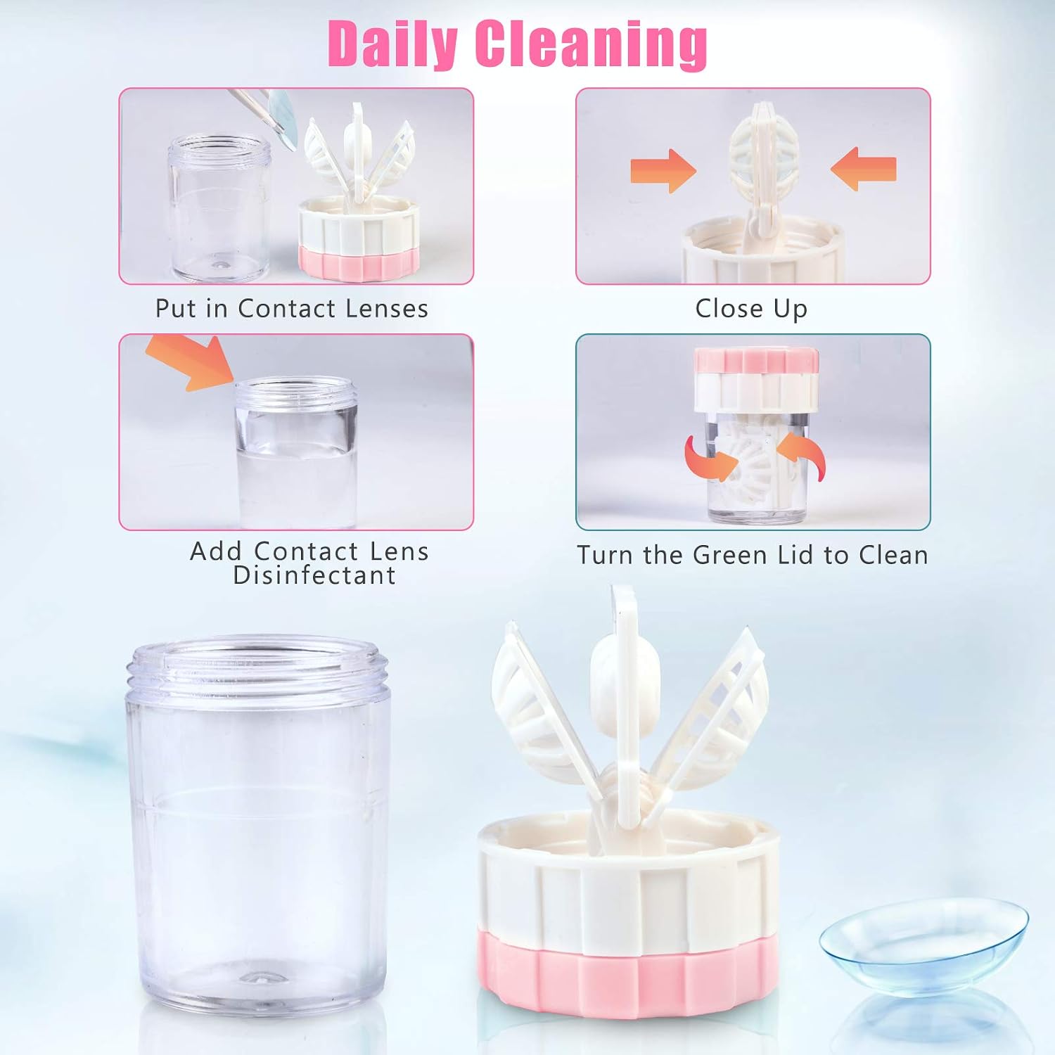Lasiyanor Contact Lens Travel Kit with Cleaner Washer