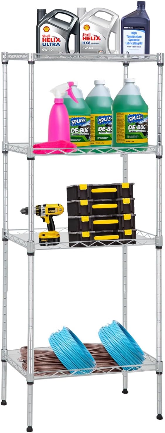 PayLessHere | 6-Tier Wire Shelf with Wheels | 45"x18"x82" | Black
