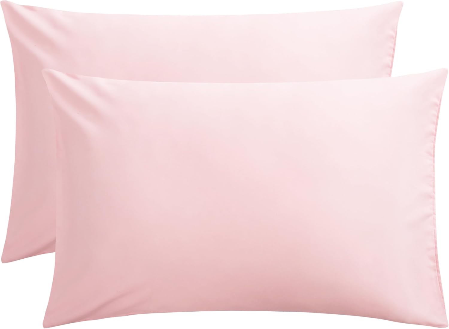 FLXXIE 2-Pack Microfiber Standard Pillow Cases, Envelope Style, White