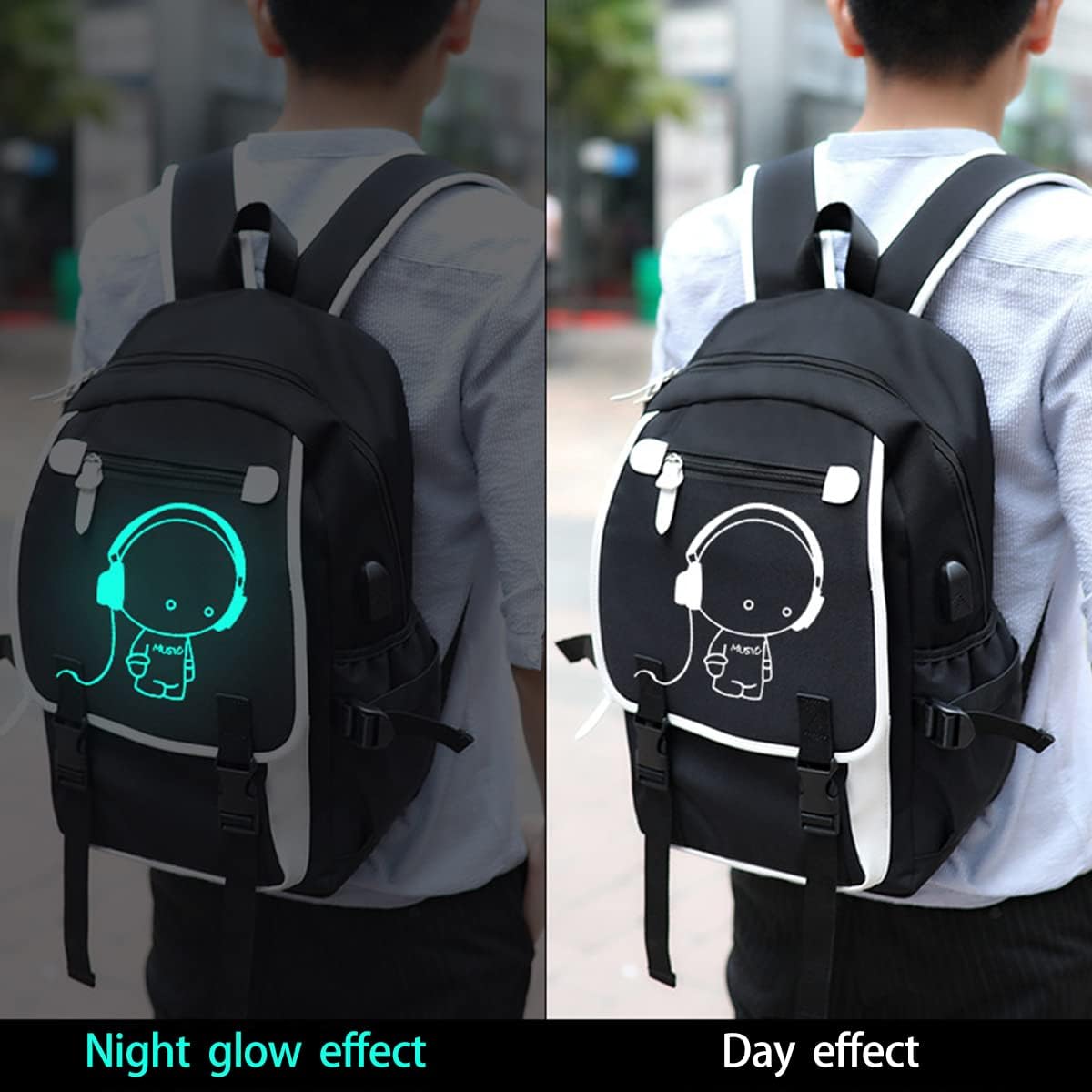 Asge Large Nylon Backpacks for Boys & Girls, Waterproof Satchel with Print, School Bags for 8-16 Years