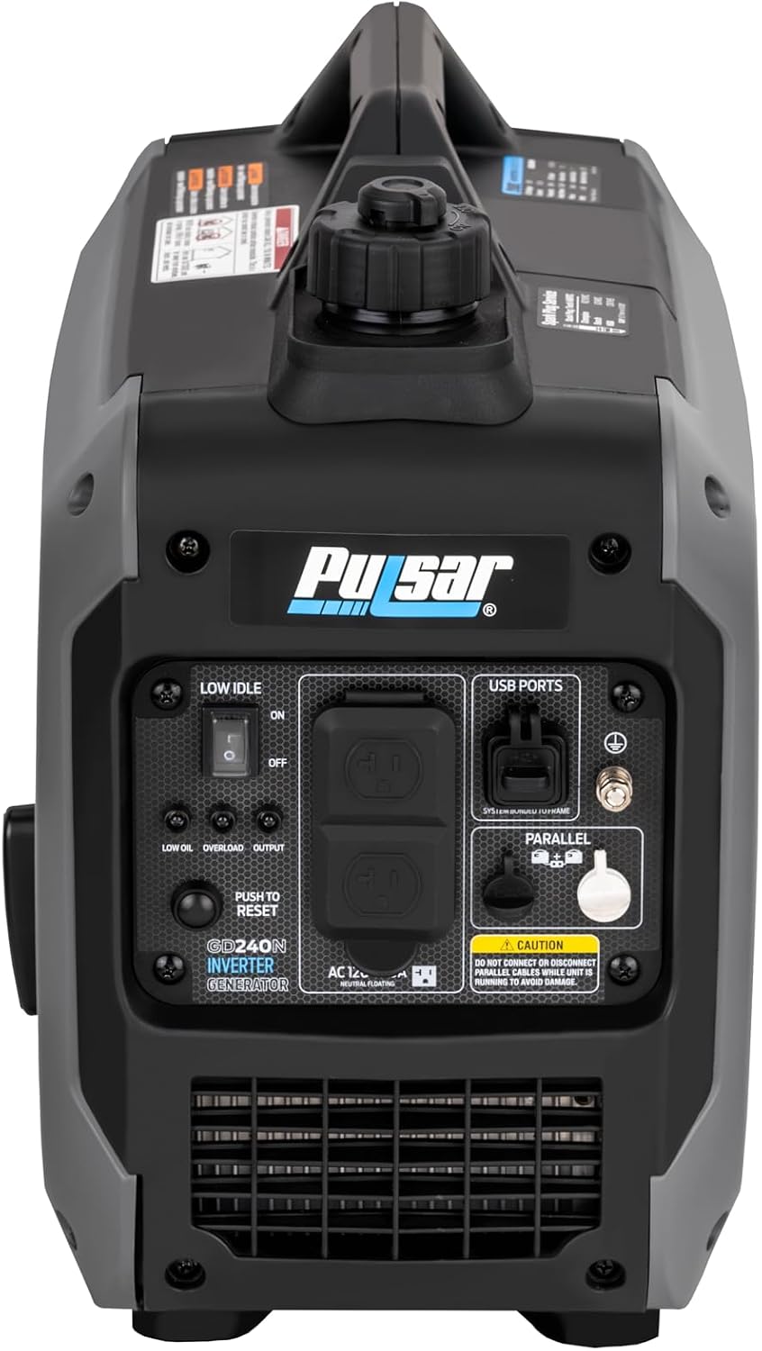 Pulsar 2,300W Portable Gas-Powered Quiet Inverter Generator With USB Outlet & Parallel Capability, Carb Compliant, G2319N
