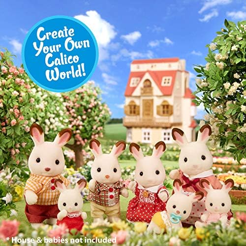 Calico Critters, Hopscotch Rabbit Family, Dolls, Doll House Figures, Collectible Toys