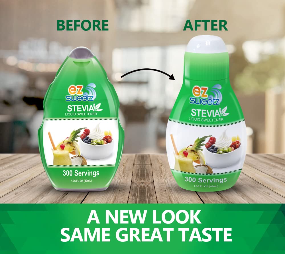 EZ-Sweetz (2-Pack 1.36oz - Liquid De-Bittered Stevia Sweetener 300 Servings/Bottle)