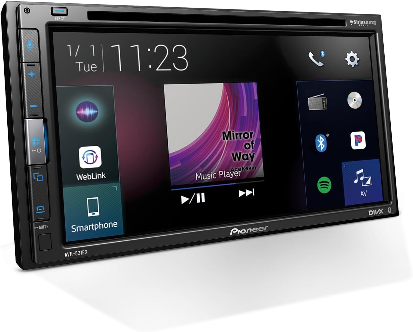 Pioneer AVH-521EX 6.8" Resistive Touchscreen Double Din Car Stereo | DVD Multimedia Receiver, Bluetooth, Backup Camera, SiriusXM, USB, FLAC Playback
