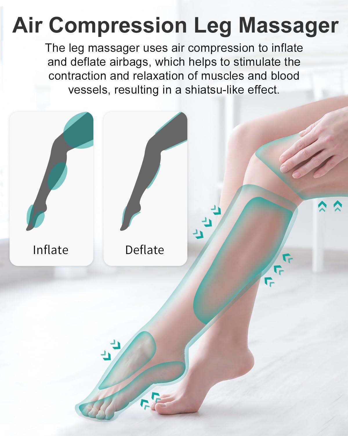 Nekteck Leg Compression Massager for Circulation and Relaxation