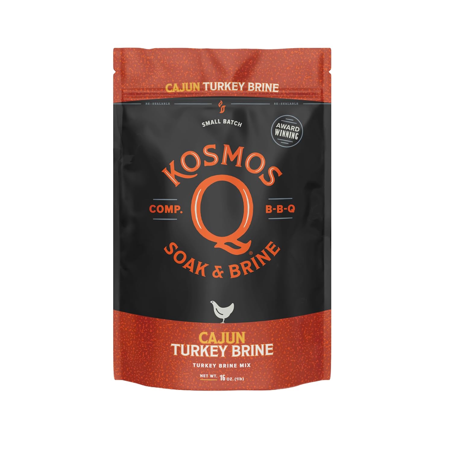 Kosmos Q Chicken Brine Soak, Brown Sugar & Worcestershire Spice Mix For Whole Bird, Breasts, Tenderloins, Grilling, Roasting, Smoking, Locks In Moisture, Savory Flavor, Easy Mix Directions, 16 Oz Bag