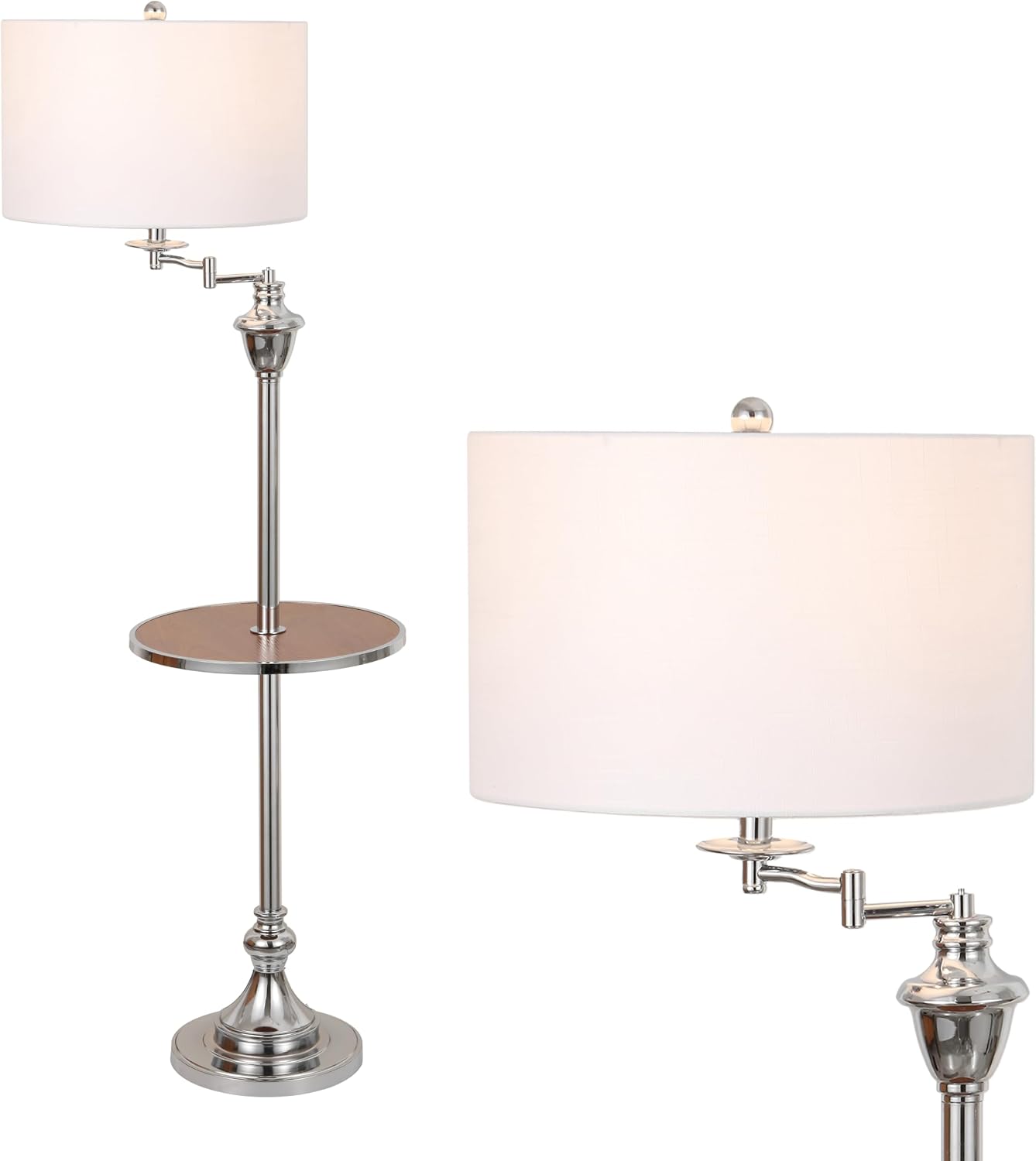 JONATHAN Y Cora 60" Metal Swing Arm Floor Lamp, Oil Rubbed Bronze/Clear