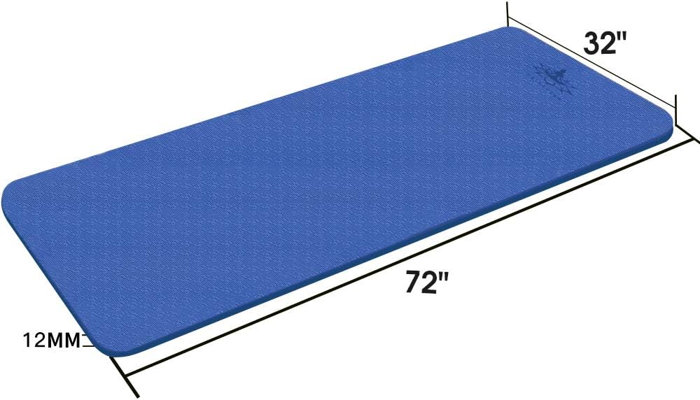 Hatha Yoga Extra Thick TPE Yoga Mat - 72"x 32" Thickness 1/2 Inch -Eco Friendly- With High Density Anti-Tear Exercise Mats For Home Gym Travel &