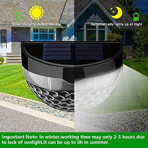 KBP Solar Fence Lights Outdoor Decorative Garden Lights Waterproof Wall Lights for Patio, Yard, Stairway (White)