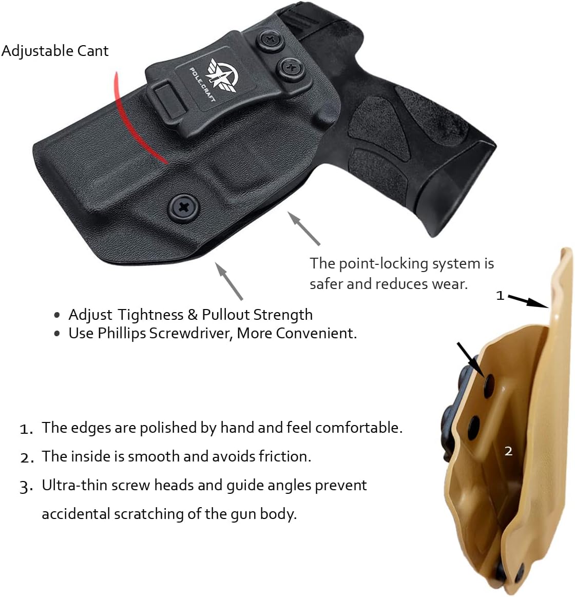 Taurus G3C G2C Holster IWB Kydex Holster Taurus G3C / G2C / G2S / PT111 / PT140 9mm/.40- Inside Waistband Concealed Carry