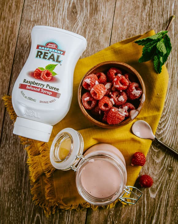 Reàl Infused Exotics Fruit Syrup Variety, 16.9 fl oz, 6 Pack | Strawberry, Raspberry, Peach, Blueberry, Black Cherry