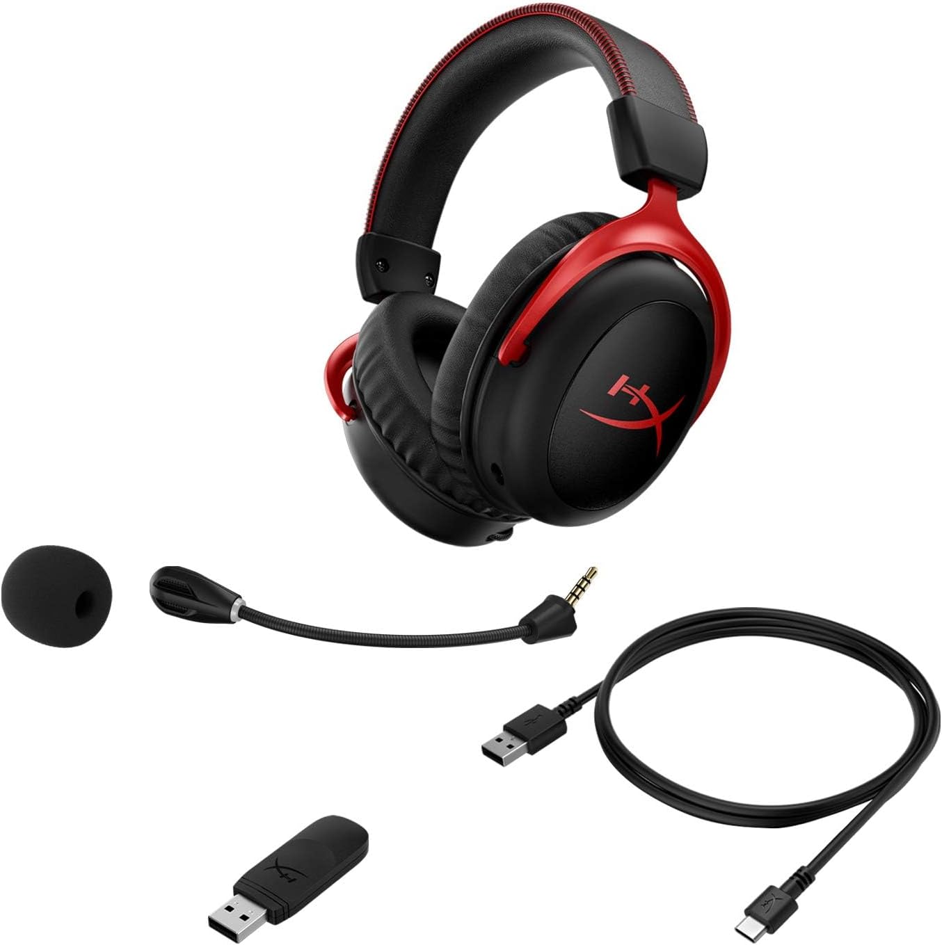 HyperX Cloud II Gaming Headset - 7.1 Surround Sound - Memory Foam Ear Pads - Durable Aluminum Frame - Multi Platform Headset - Works with PC, PS4, PS4 PRO, Xbox One, Xbox One S - Red (KHX-HSCP-RD) | 7.1 Surround Sound, Memory Foam Ear Pads, Durable Alumi…