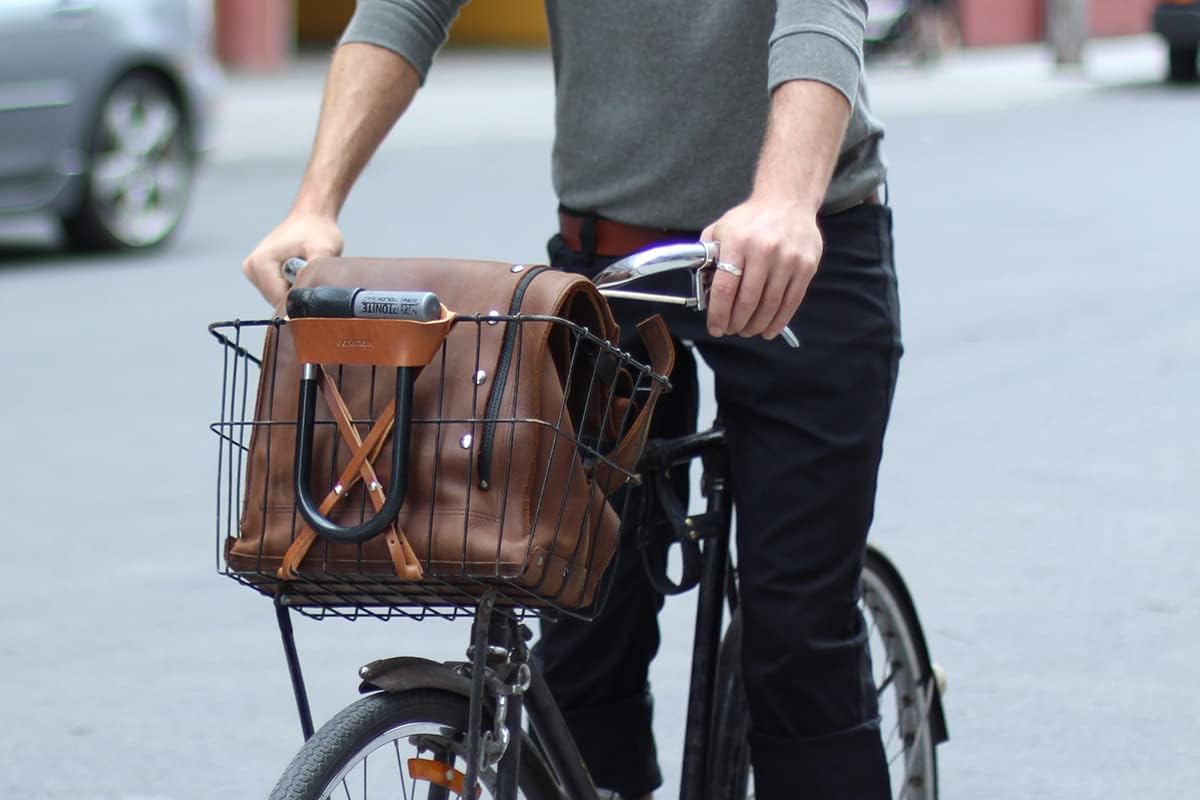 oopsmark U-Lock Holster for Kryptonite Bicycle Locks; Leather D-Lock Holder for More Quiet Bike Ride