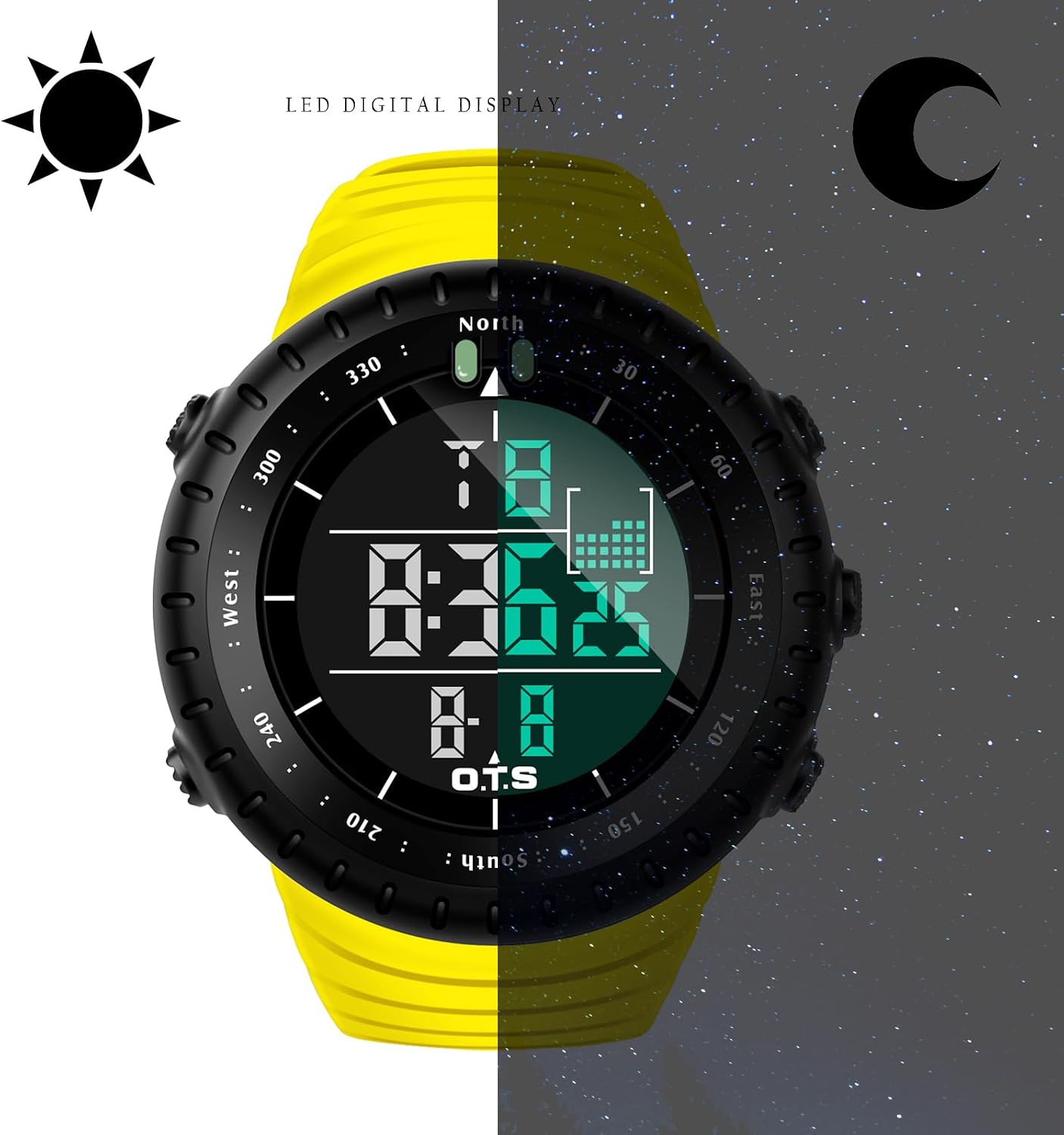 PALADA Men's Digital Sports Watch Waterproof Tactical Watch with LED Backlight Watches for Men