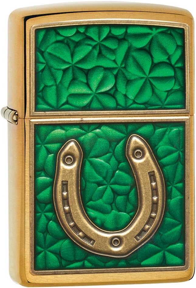 Zippo Clover Design Pocket Lighter, High Polish Chrome, One Size (ZO24699)